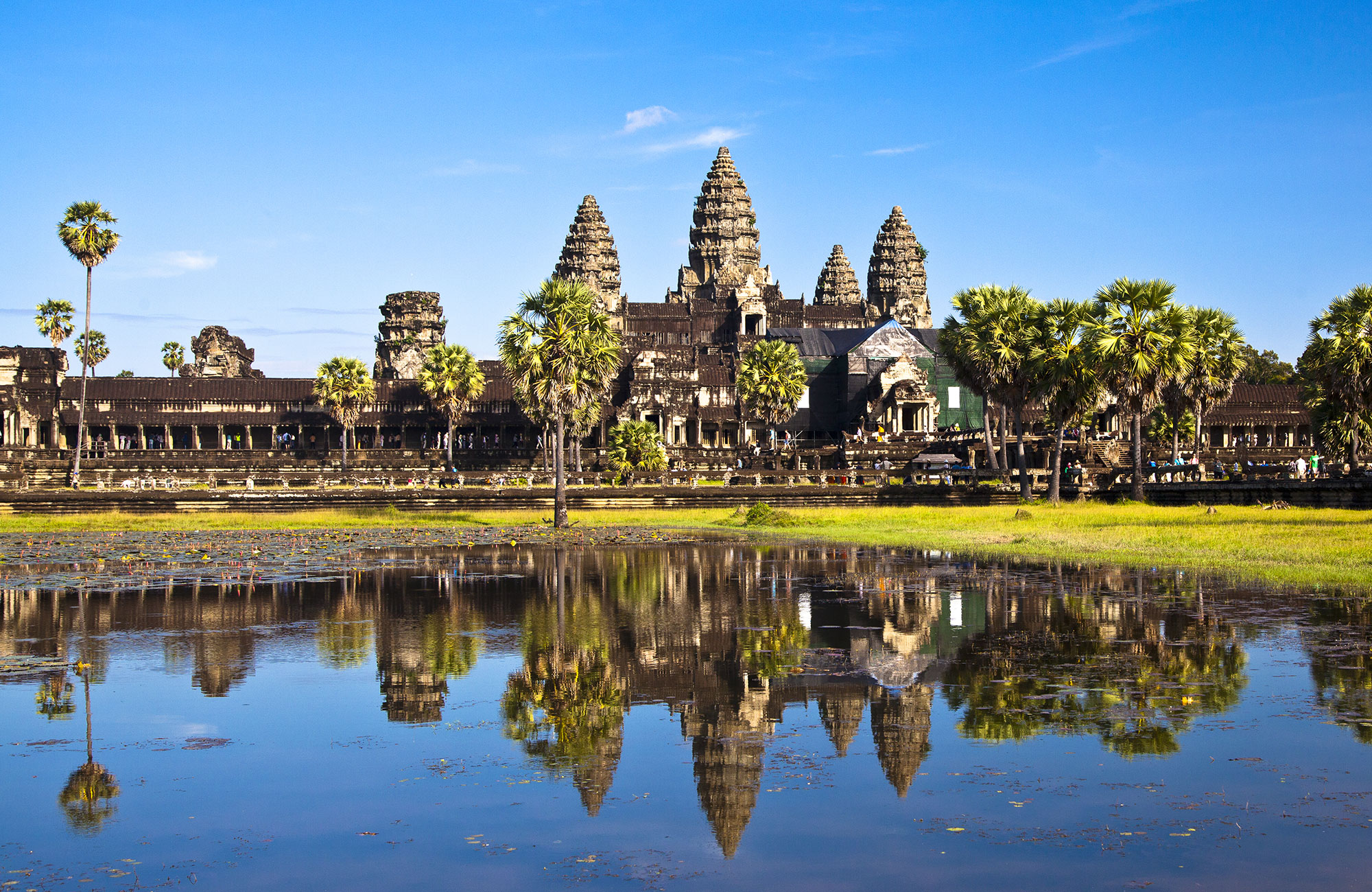 Angkor Wat hofið í Kambódíu í febrúar