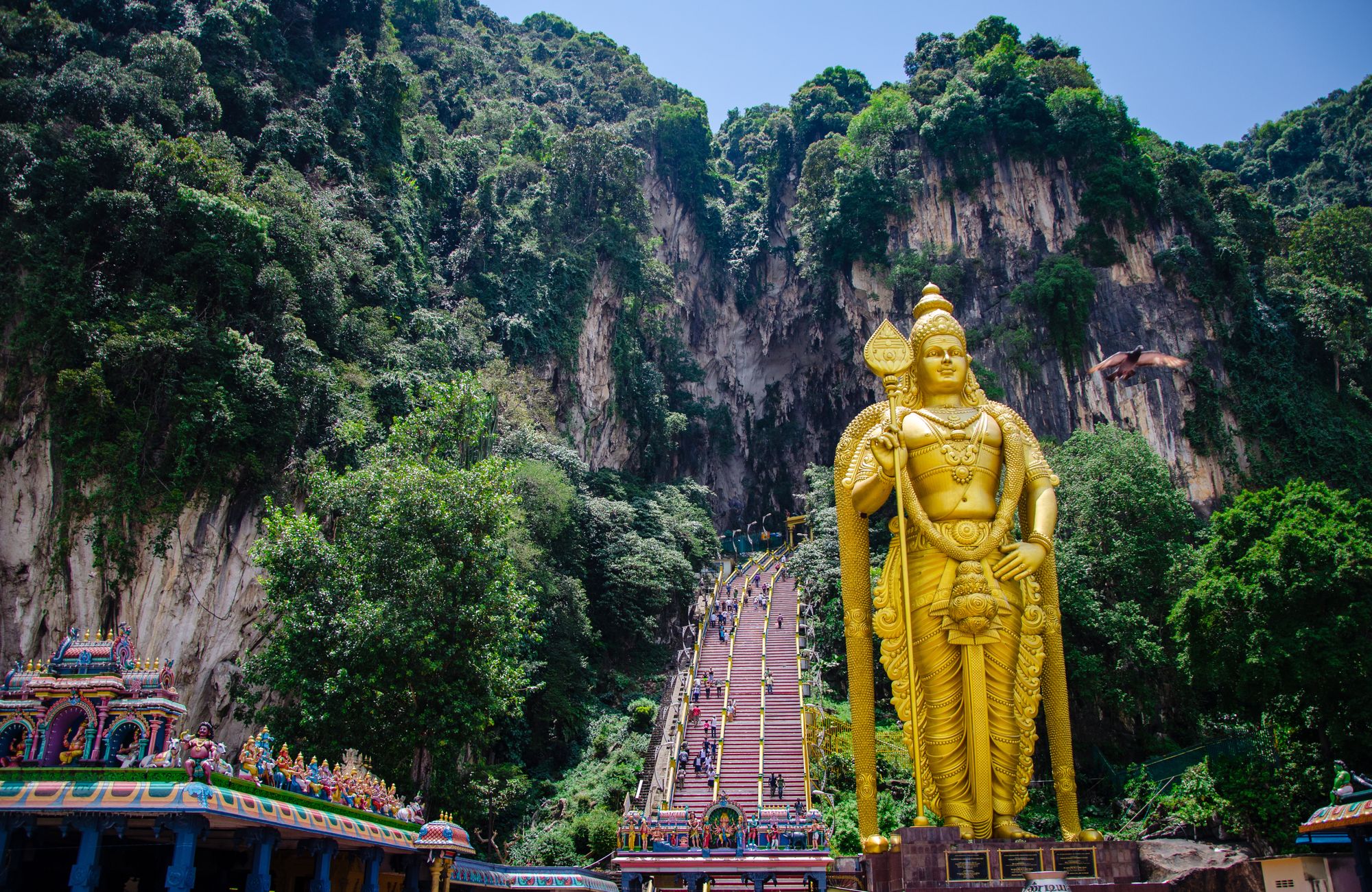 Golden statue at Batu caves in Kuala Lumpur
