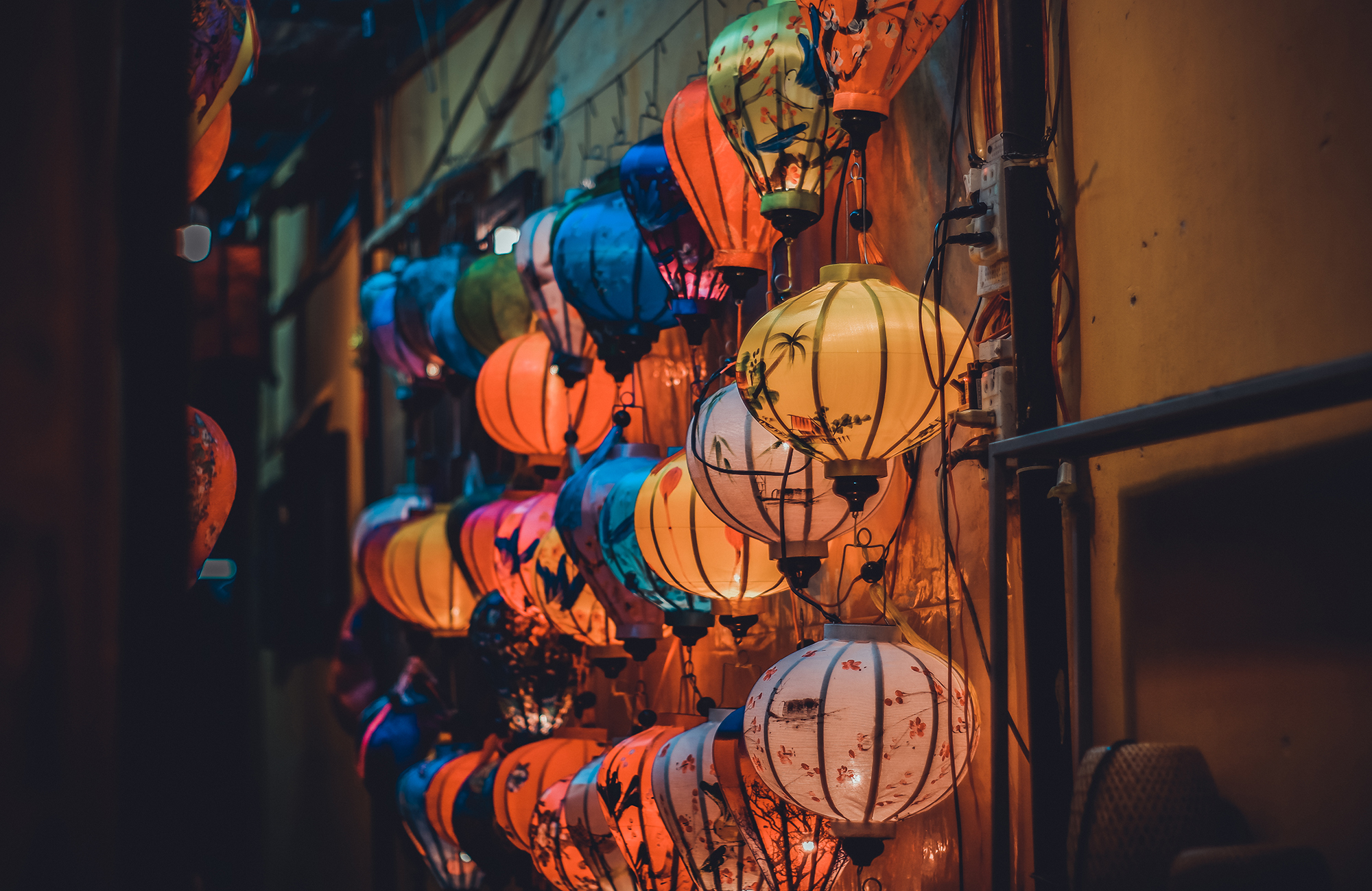 lampar á götu i Asíu