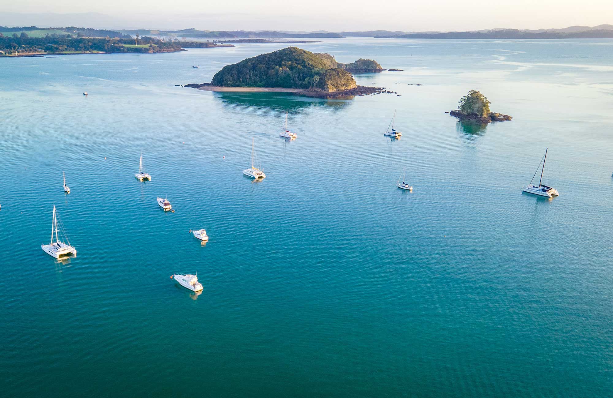 New Zealand Paihia View Over Bay From Above