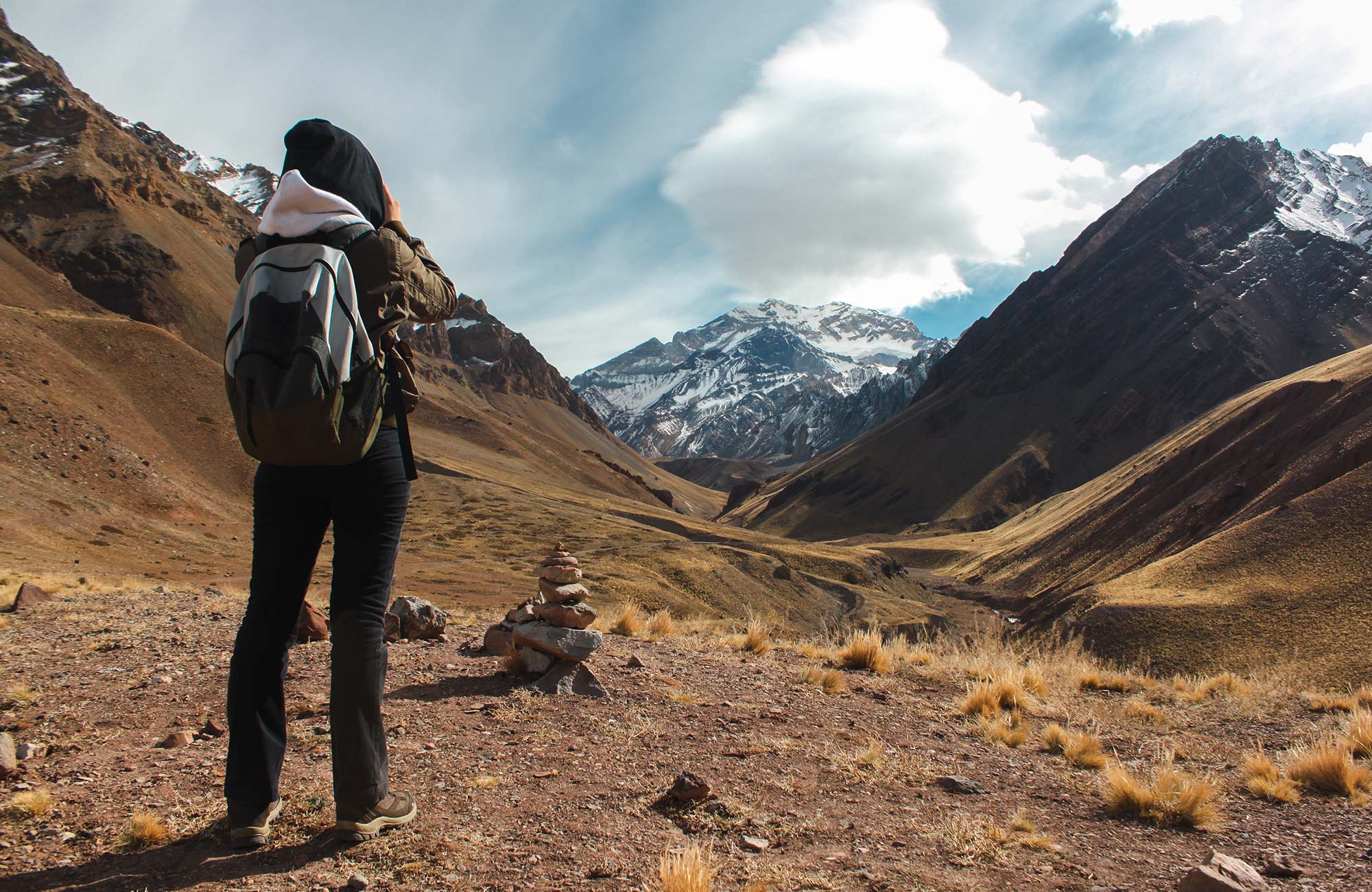 Kona í fjöllunum í Mendoza í Argentínu í apríl