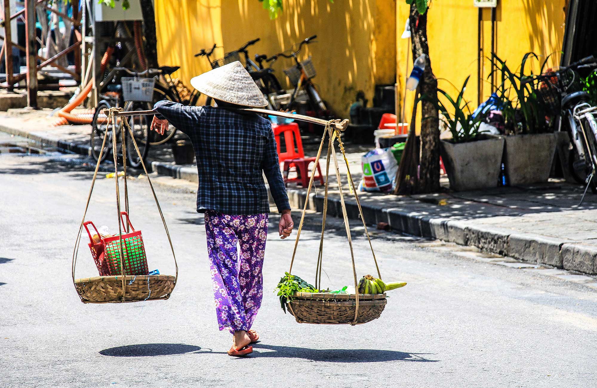 Hoi An Vietnam Woman Walking In Hoi An Ancient Town Cover