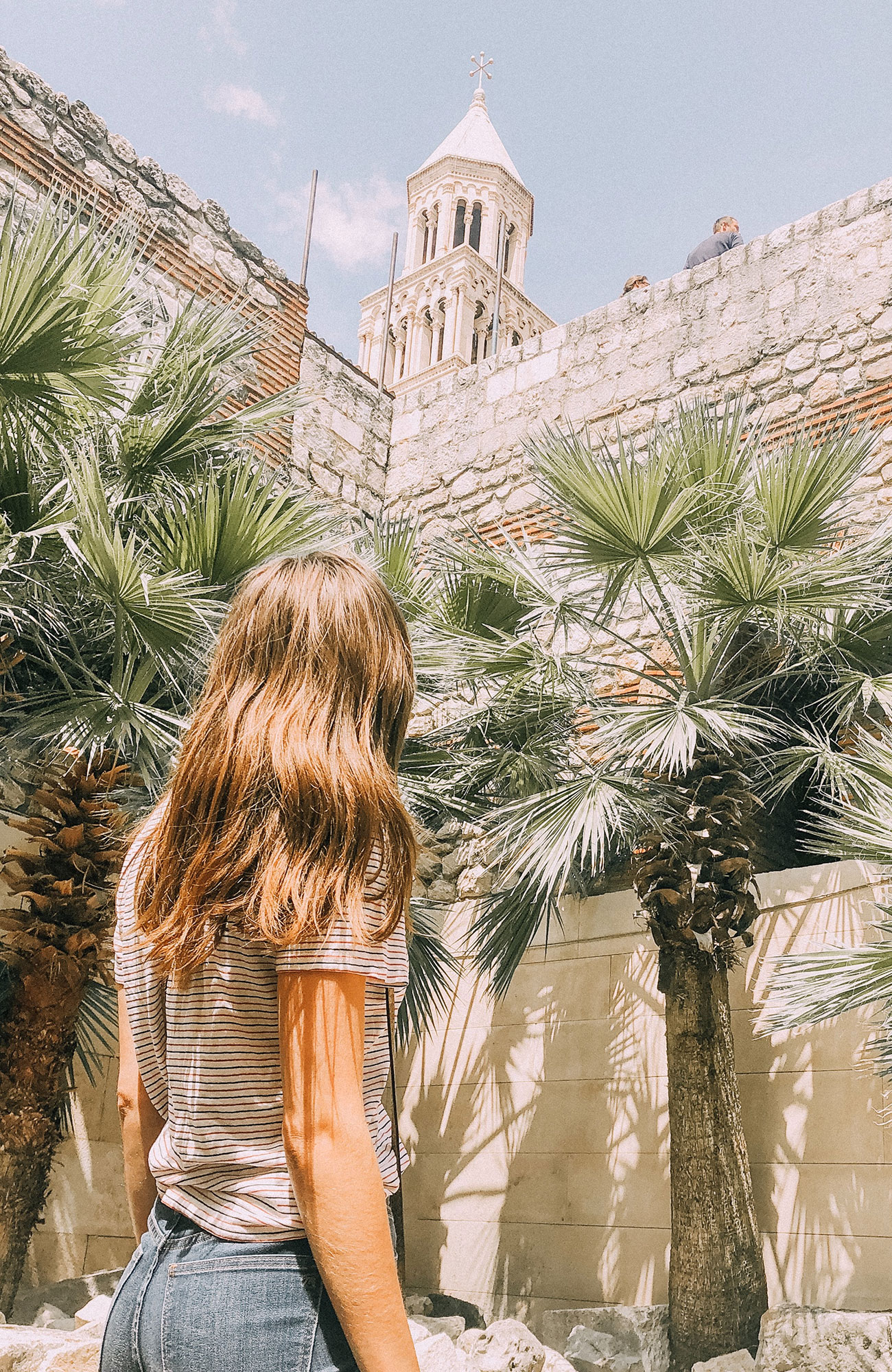 Split Croatia Female Traveller Looking Up