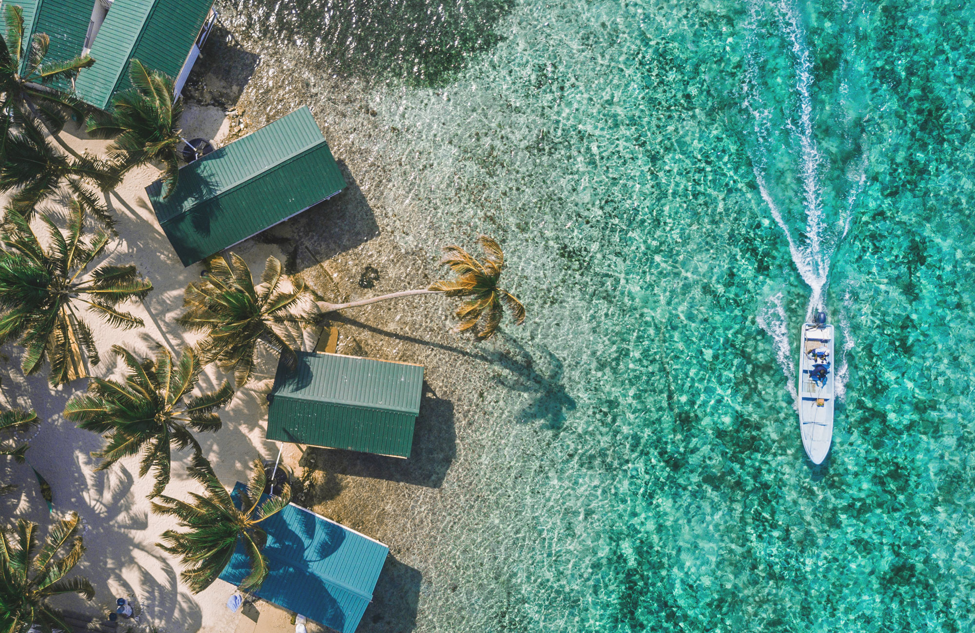 Belize Coast Bungalows Boat Aerial