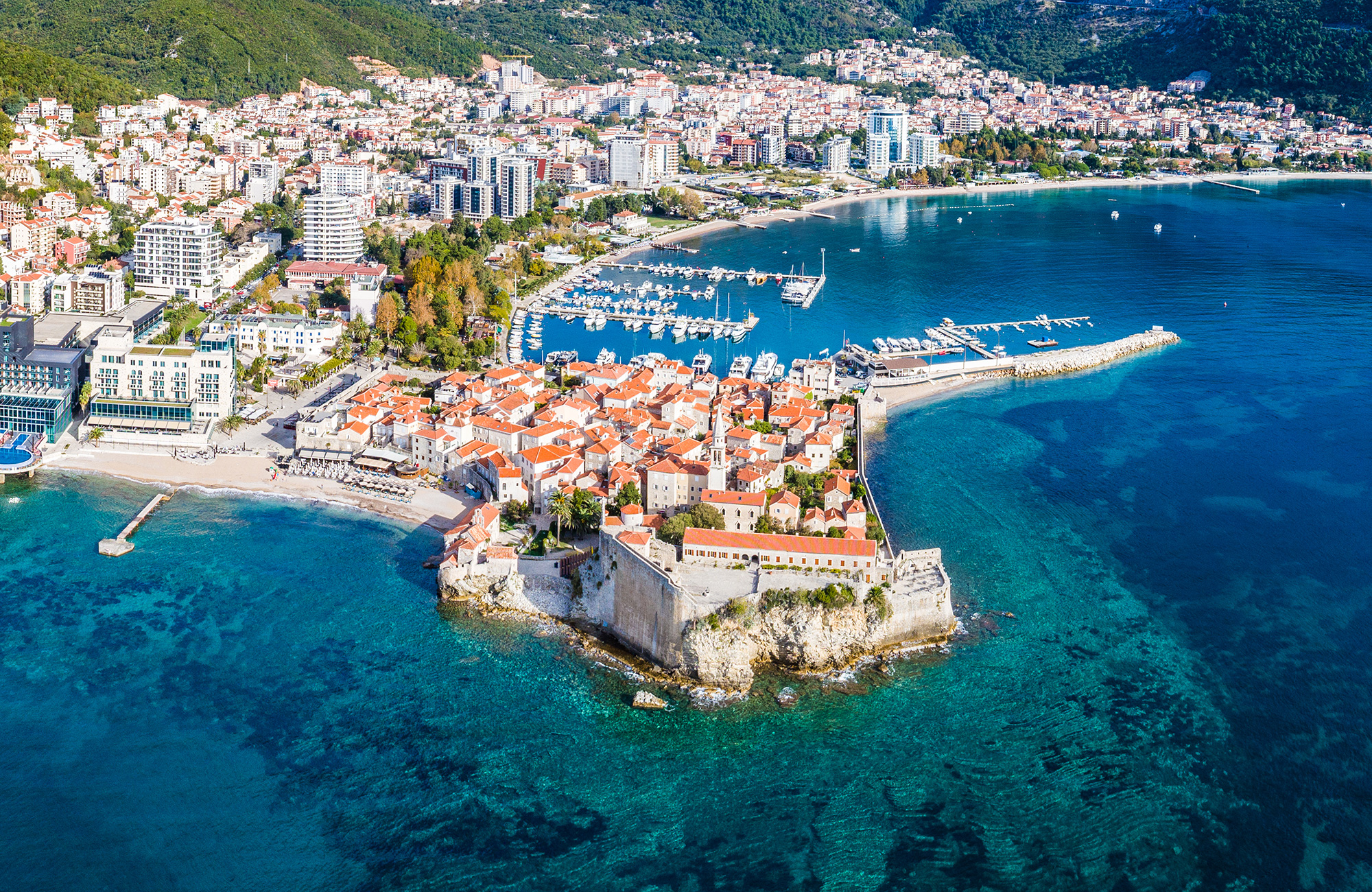 Budva Montenegro Epic Drone Shot