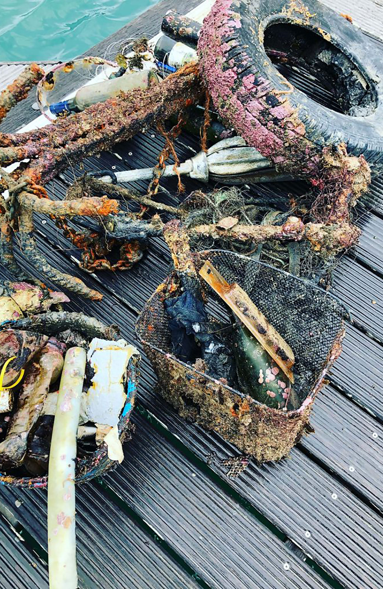 Rusl úr hafinu sem er safnað í sjálfboðastarfi í Portúgal